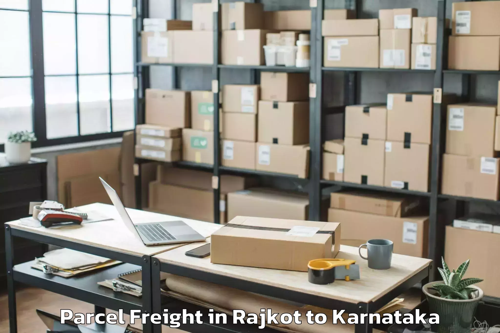 Top Rajkot to Davangere University Davangere Parcel Freight Available